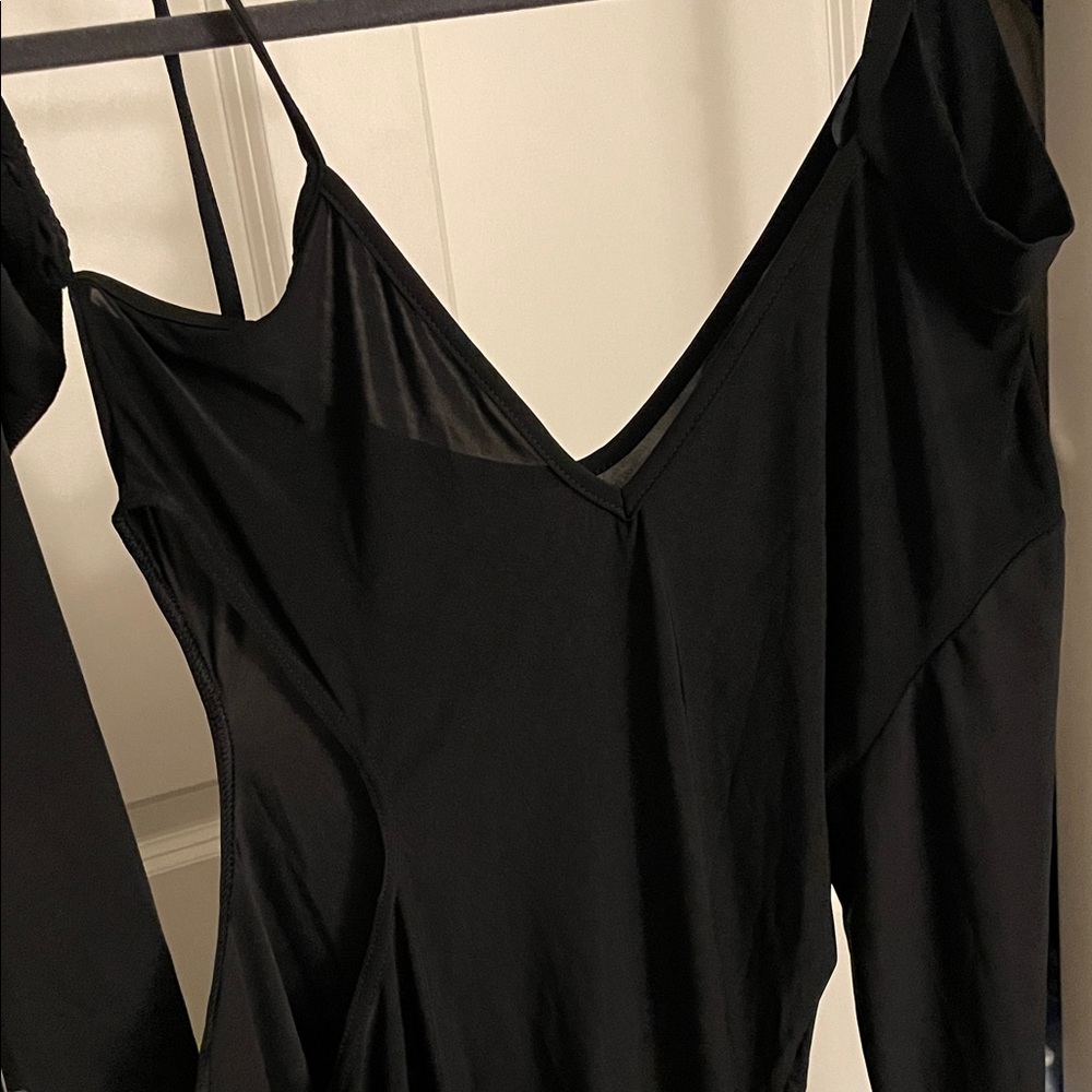 Black V-Neck Spaghetti Strap Dress